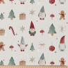 Printed Cotton HORLIN Ecru / Red